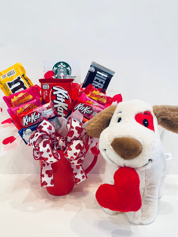 Valentine’s Coffee Cup Surprise W/ Doggie (includes $10 Starbucks card)