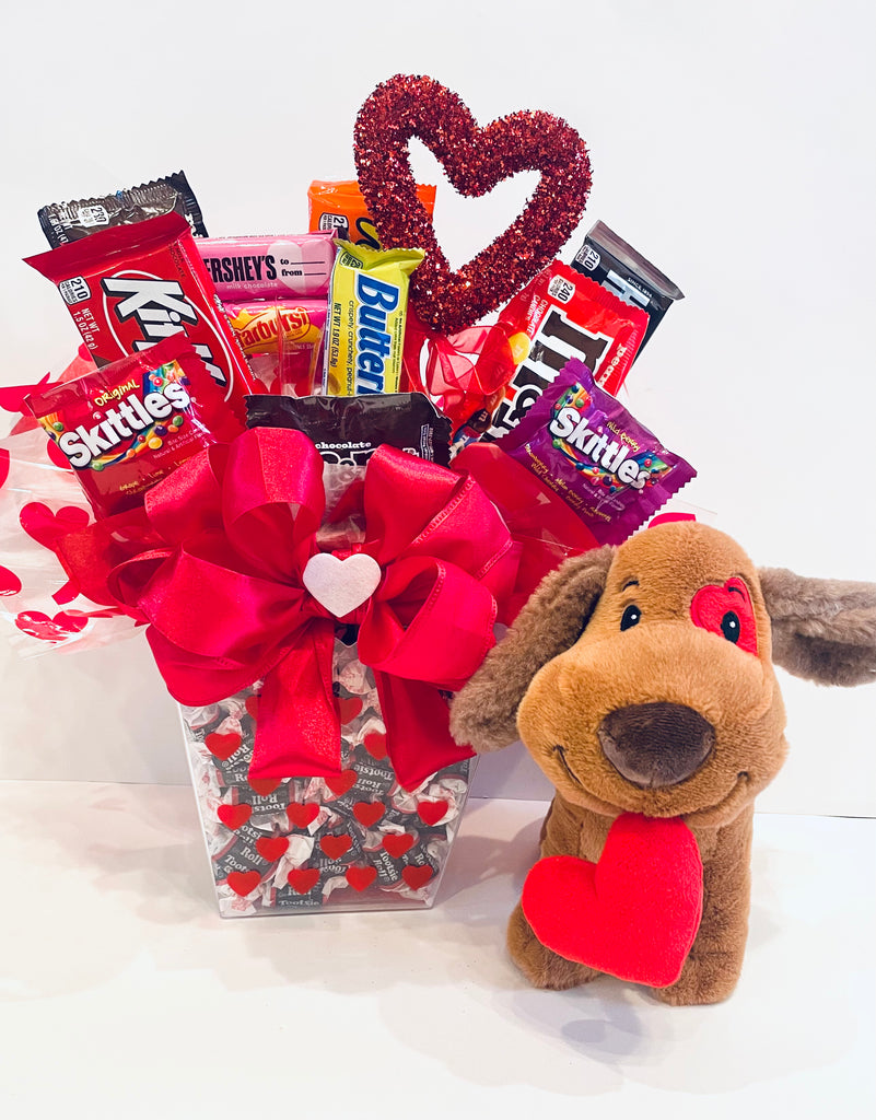 Fabulous Hearts W/ Doggie Candy Bouquet